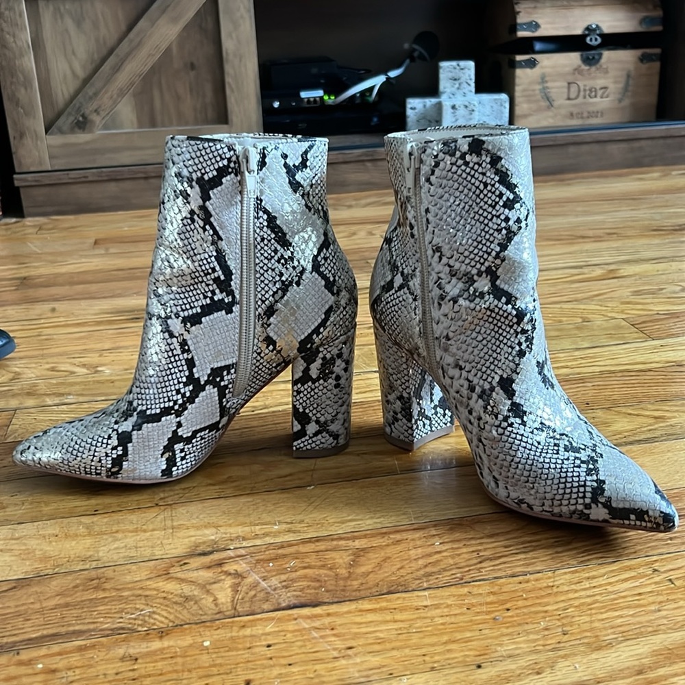 Also Snake Print Block Bootie - Picture 2 of 5